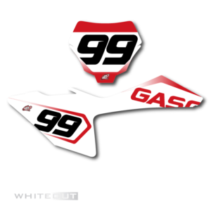 GasGas whiteout number plate